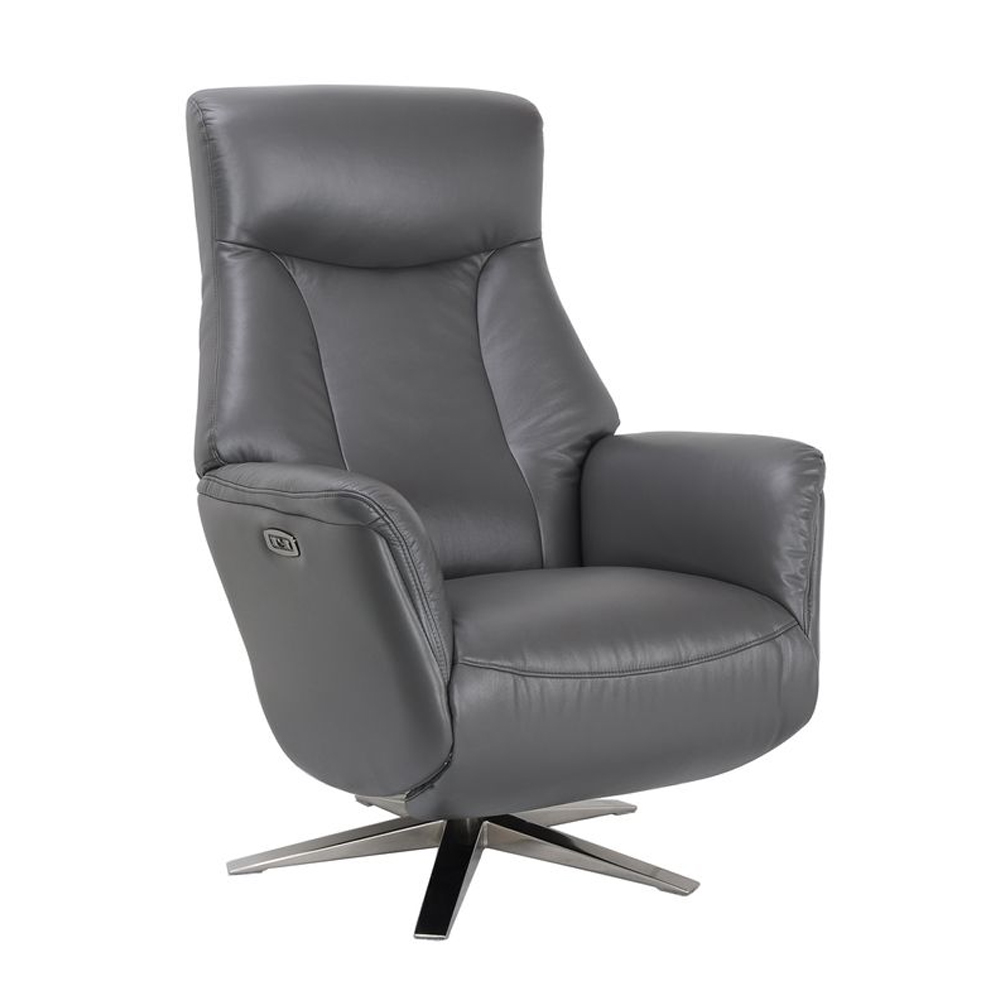 Halmora Leather Recliner Chair in Iron