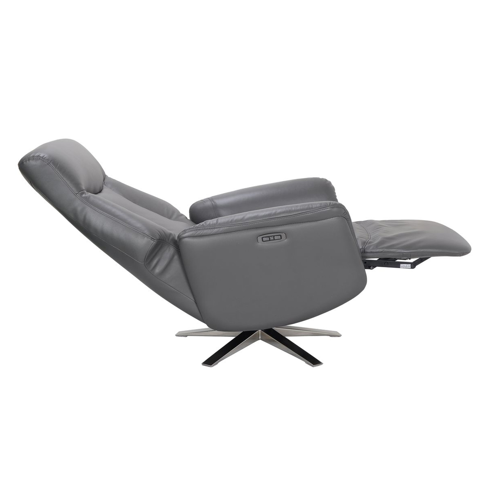 Halmora Leather Recliner Chair in Iron