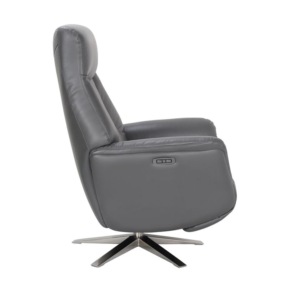 Halmora Leather Recliner Chair in Iron