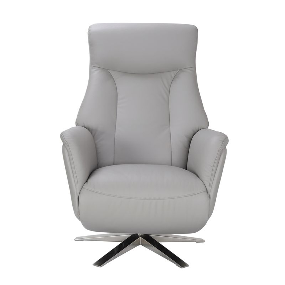 Halmora Leather Recliner Chair in Platinum