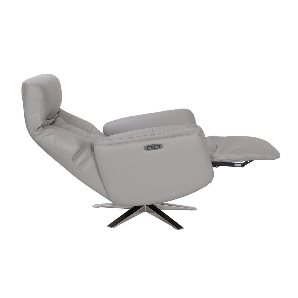 Halmora Leather Recliner Chair in Platinum