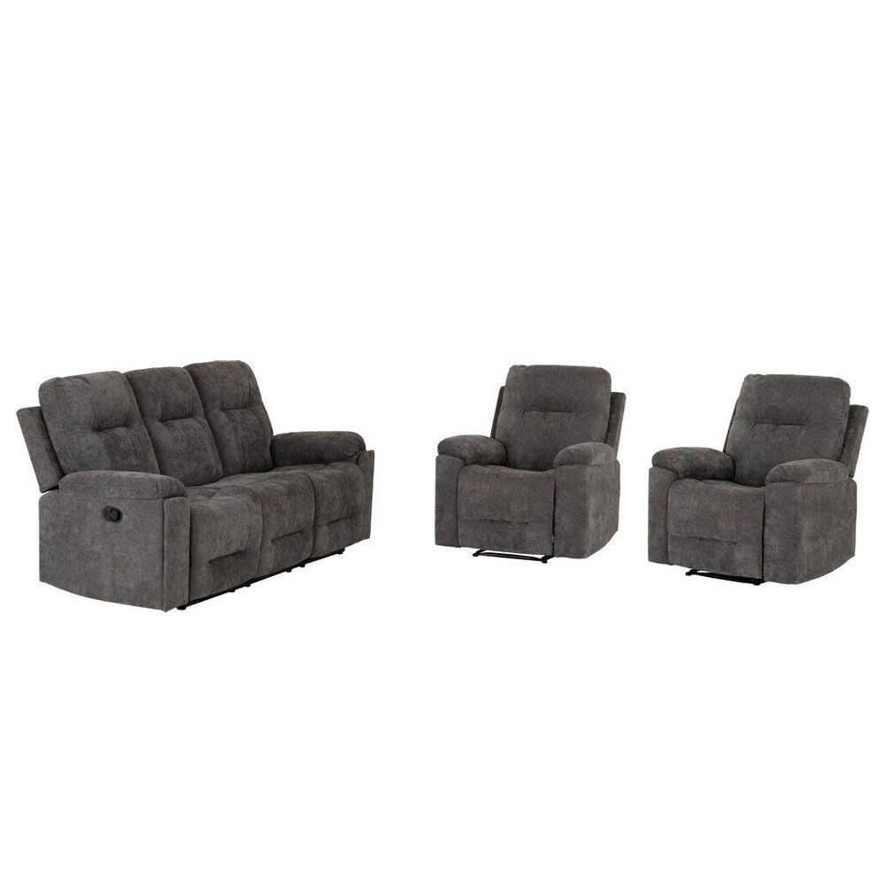 Halmstad Fabric Recliner 3+1+1 Seater Sofa Set in Grey