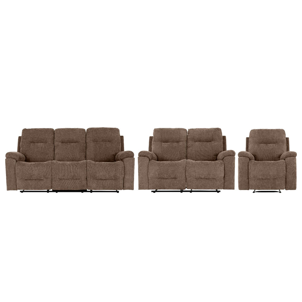 Halmstad Fabric Recliner Sofa Suite in Antelope Brown