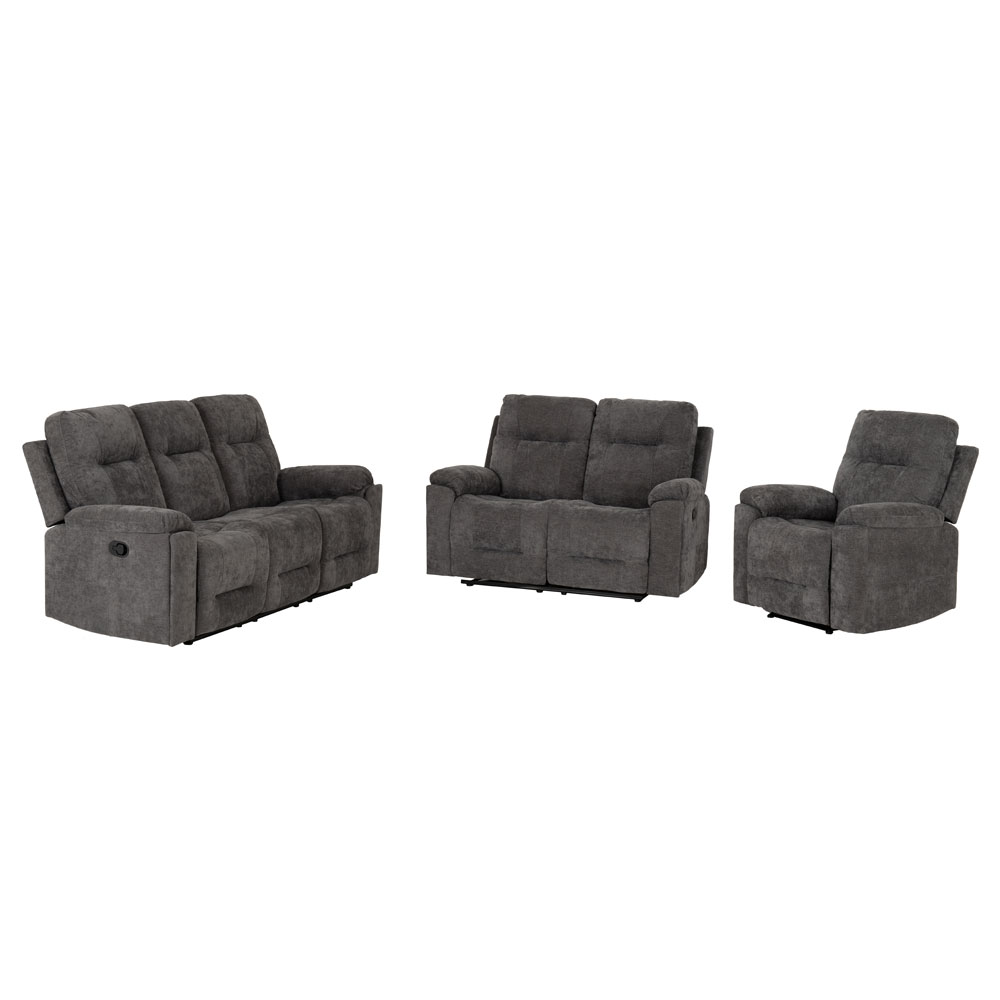 Halmstad Fabric Recliner Sofa Suite in Grey