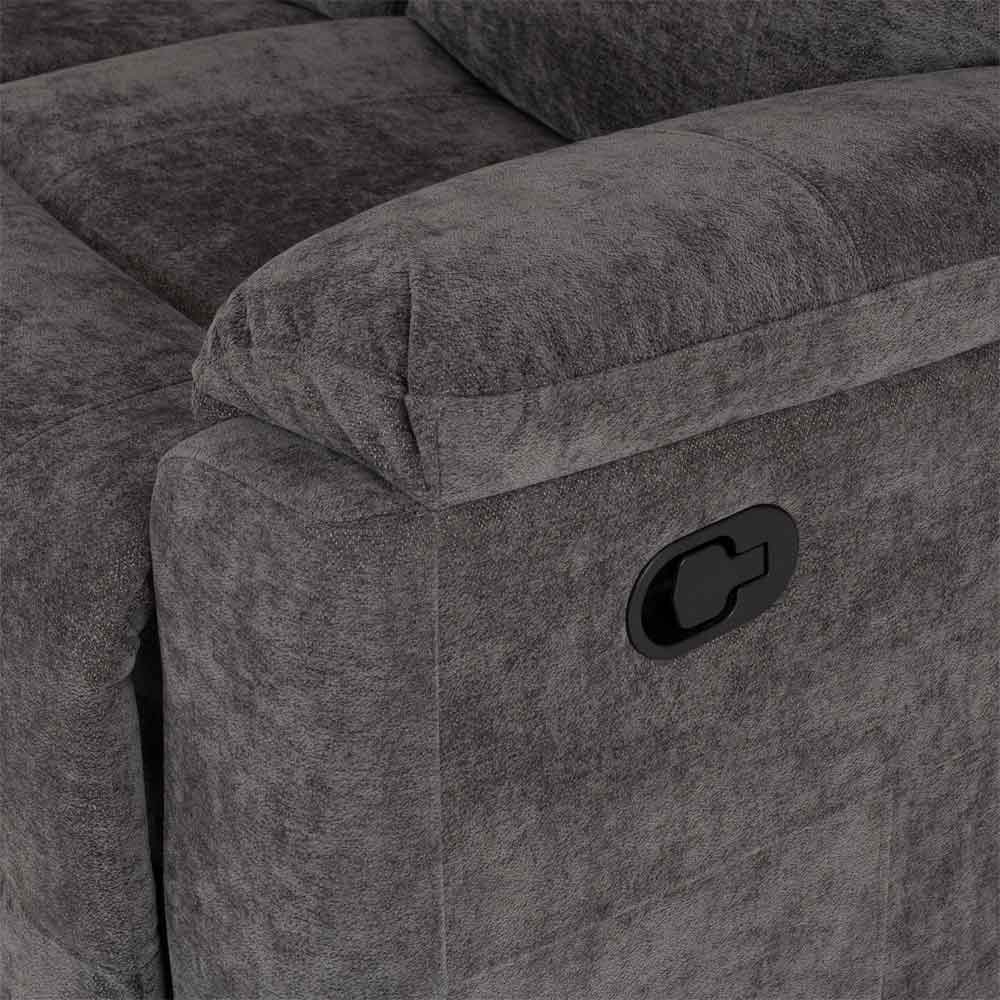 Halmstad Velvet Recliner Corner Sofa in Grey