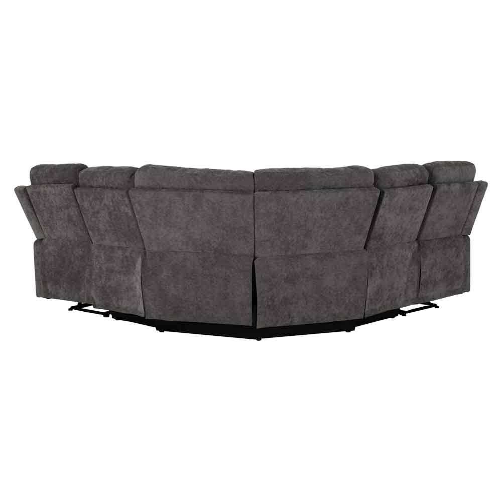 Halmstad Velvet Recliner Corner Sofa in Grey