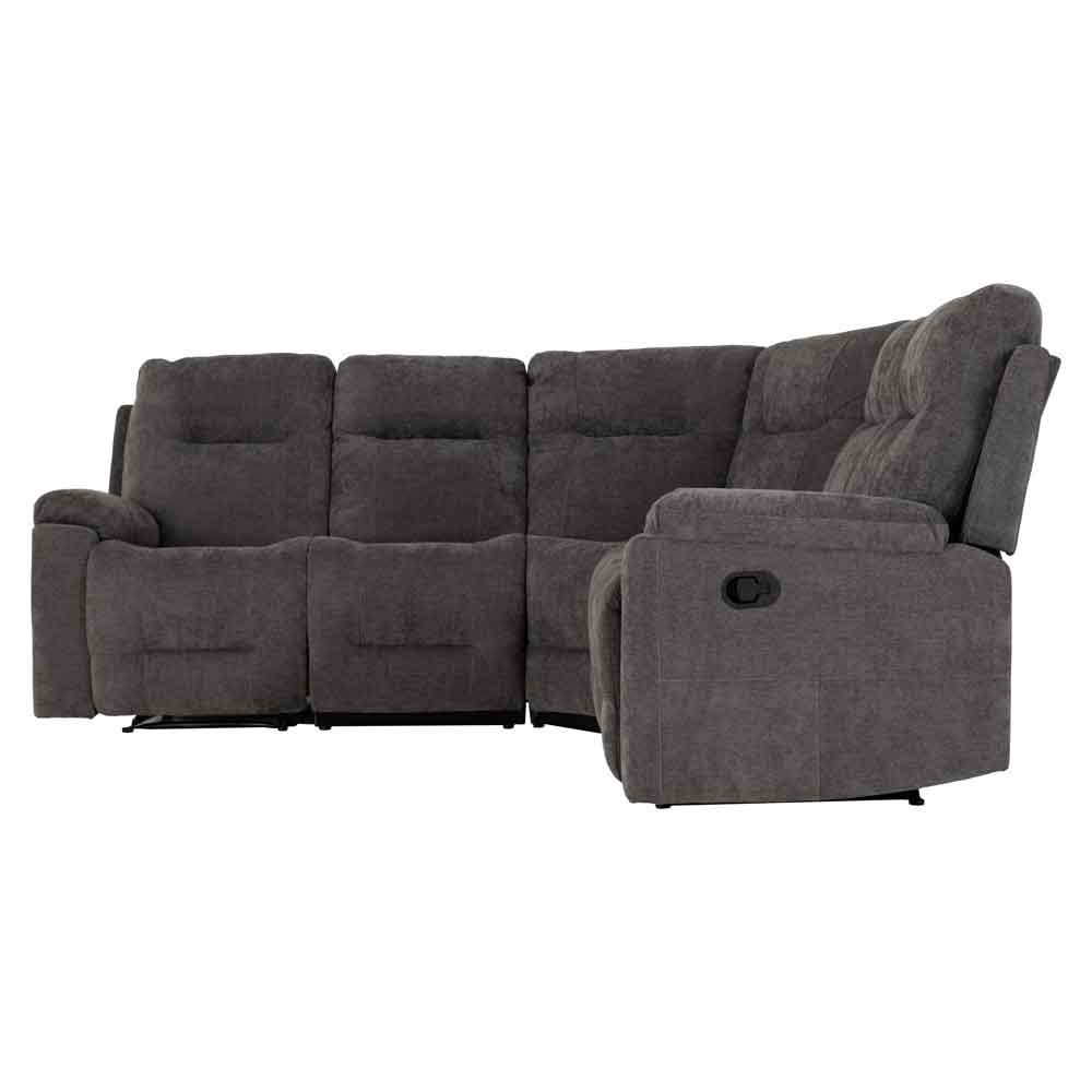 Halmstad Velvet Recliner Corner Sofa in Grey