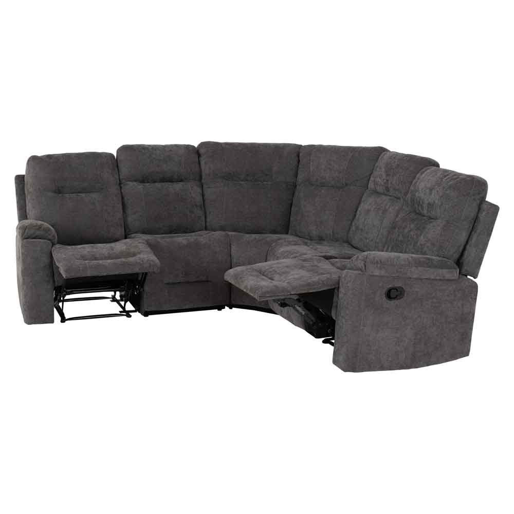 Halmstad Velvet Recliner Corner Sofa in Grey
