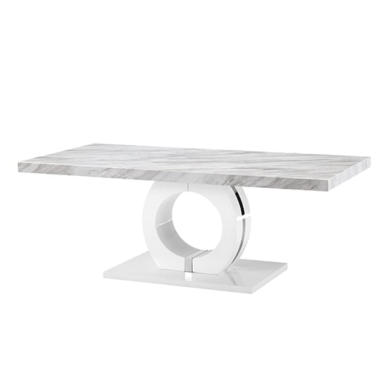 Halo High Gloss Coffee Table In Magnesia Marble Effect