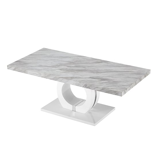 Halo High Gloss Coffee Table In Magnesia Marble Effect