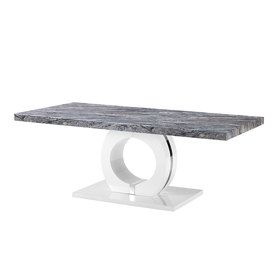 Halo High Gloss Coffee Table In Melange Marble Effect