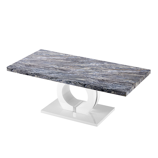 Halo High Gloss Coffee Table In Melange Marble Effect