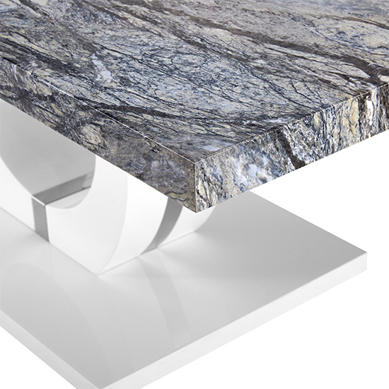 Halo High Gloss Coffee Table In Melange Marble Effect