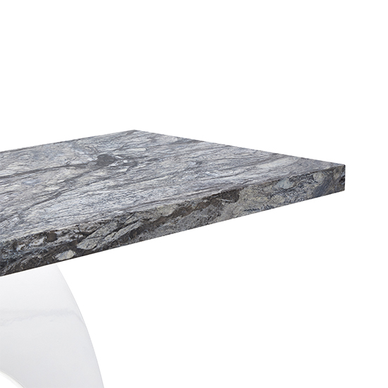 Halo High Gloss Console Table In White And Melange Marble Effect