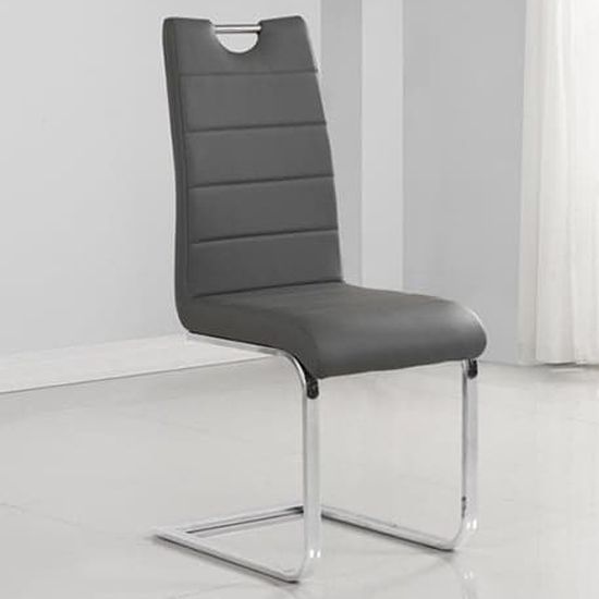 Halo Melange Marble Effect Dining Table 6 Petra Grey Chairs