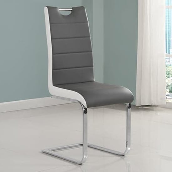 Halo Melange Marble Effect Dining Table 6 Petra Grey White Chairs