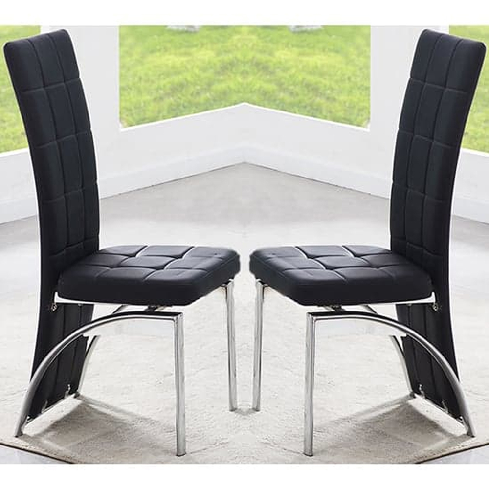 Halo Milo Marble Effect Dining Table 6 Ravenna Black Chairs