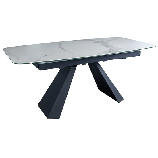 Haloke Extending Ceramic Dining Table With Black Legs Furniture in