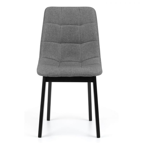 Halver Linen Fabric Dining Chair In Grey_2