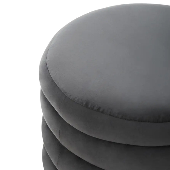 Hamburg Velvet Footstool Round In Graphite
