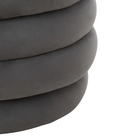 Hamburg Velvet Footstool Round In Graphite