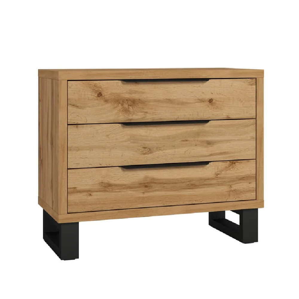 Hamburg Wooden Chest Of 3 Drawers In Wotan Oak
