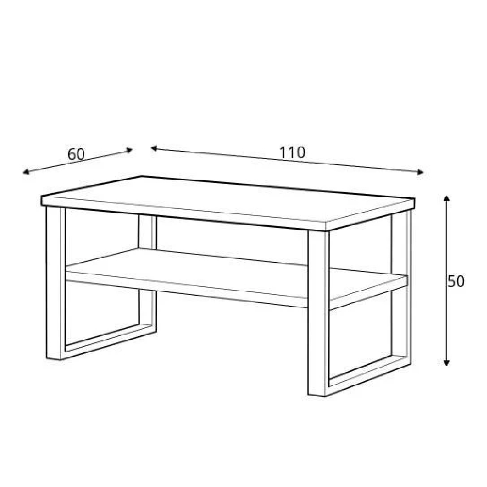 Hamburg Wooden Coffee Table With Under shelf In Wotan Oak