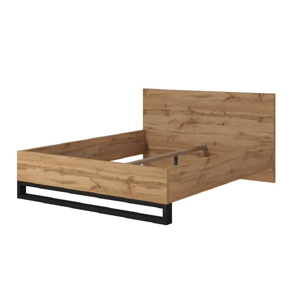 Hamburg Wooden King Size Bed In Wotan Oak