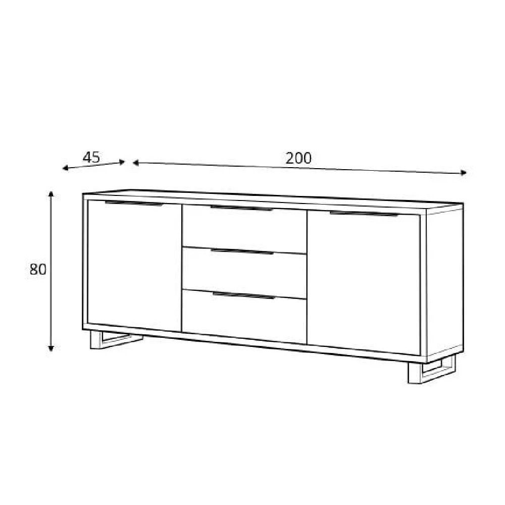 Hamburg Wooden Sideboard With 2 Doors 3 Drawers In Wotan Oak