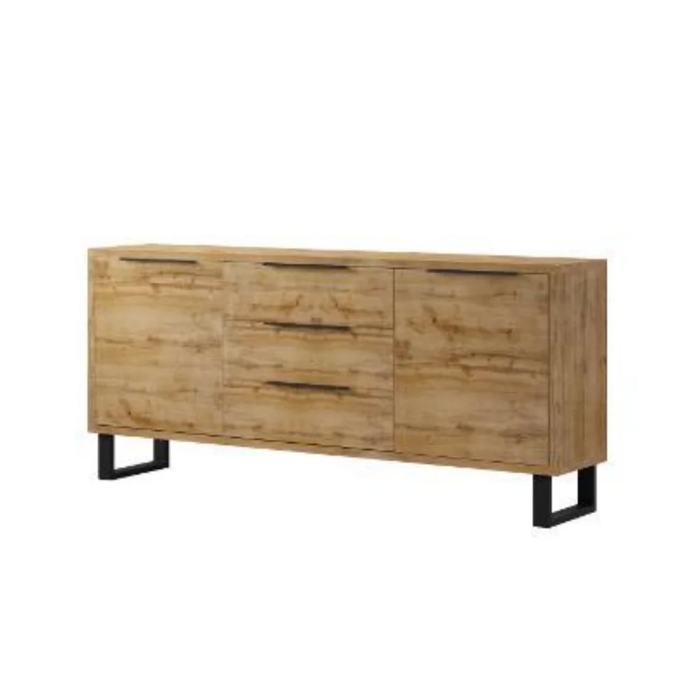 Read more about Hamburg wooden sideboard with 2 doors 3 drawers in wotan oak