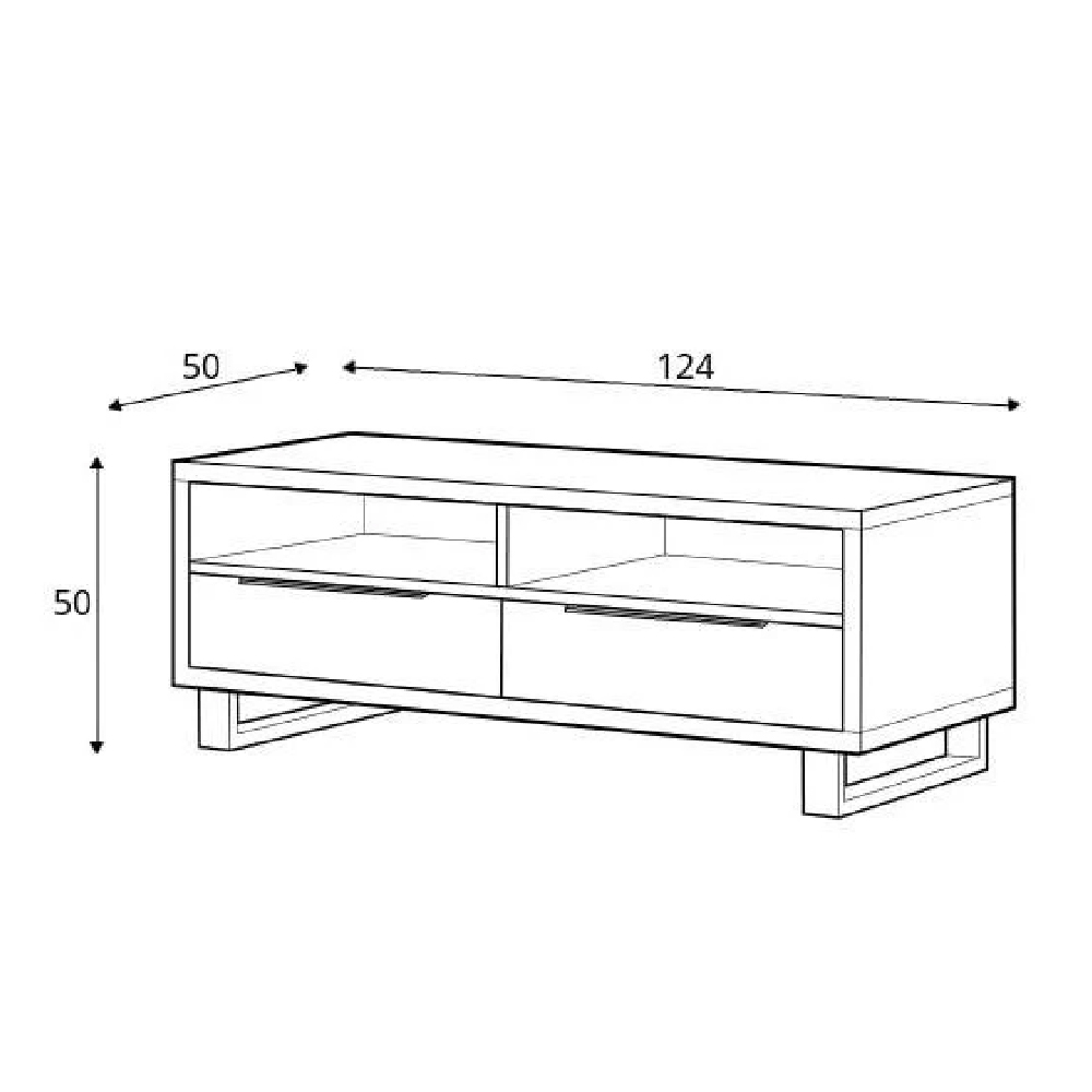 Hamburg Wooden TV Stand With 2 Drawers In Wotan Oak