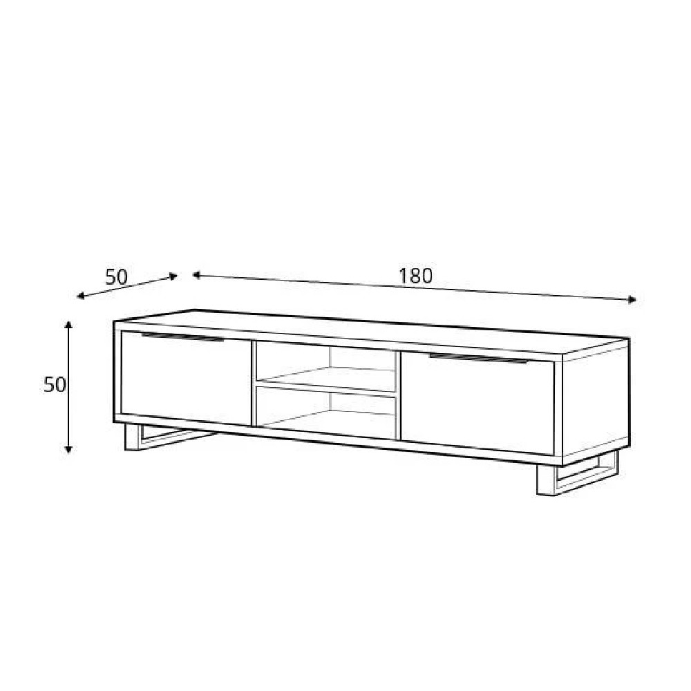 Hamburg Wooden TV Stand With 2 Flip Doors In Wotan Oak