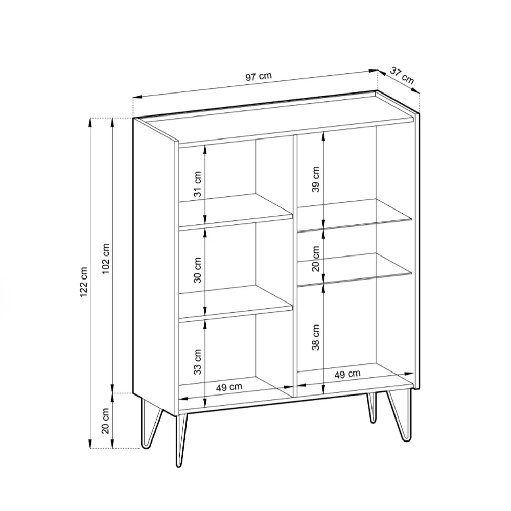 Hamden Wooden Display Cabinet With 2 Doors In Black