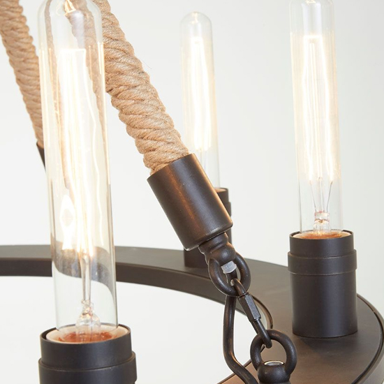 Hamel 8 Bulbs Chandelier Ceiling Light In Natural And Black