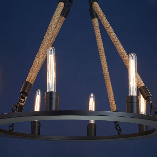 Read more about Hamel 8 bulbs chandelier ceiling light in natural and black