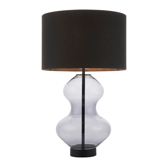 Hamel Black Shade Touch Table Lamp In Shaped Glass Base_6