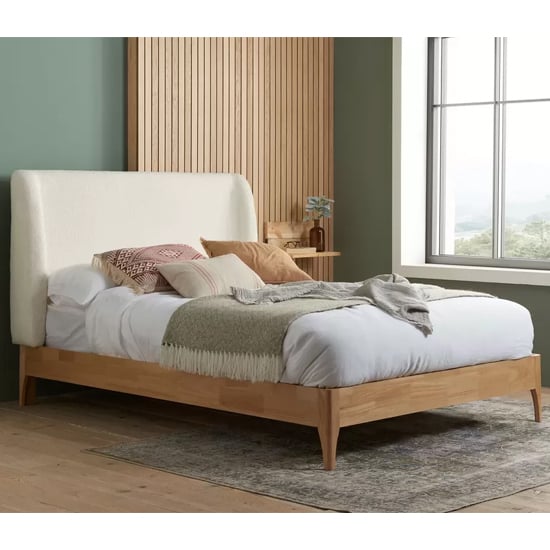 Read more about Hamel fabric double bed in white