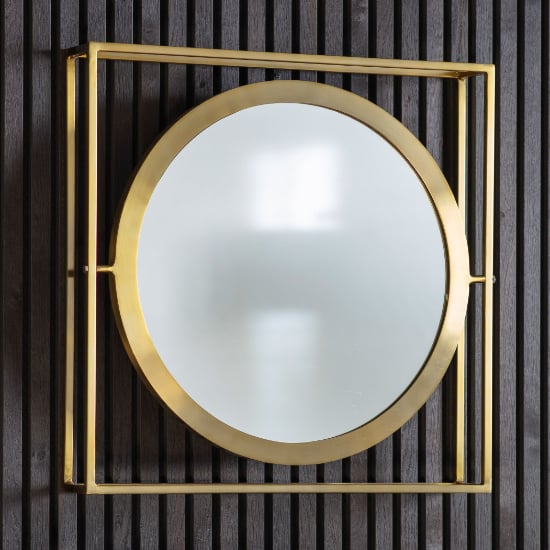 Product photograph of Hamel Landscape Wall Mirror Brass Iron Frame from Furniture in Fashion