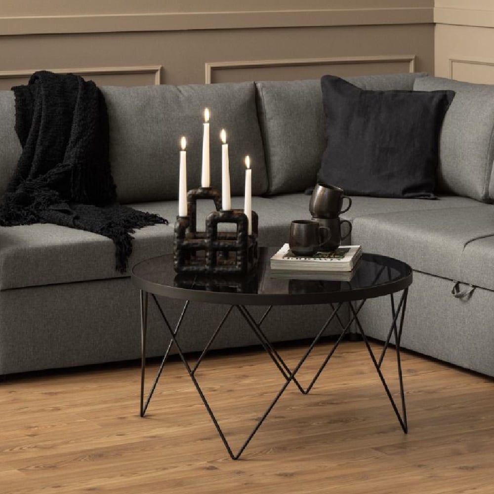 Read more about Hamel smoked glass coffee table with black metal frame