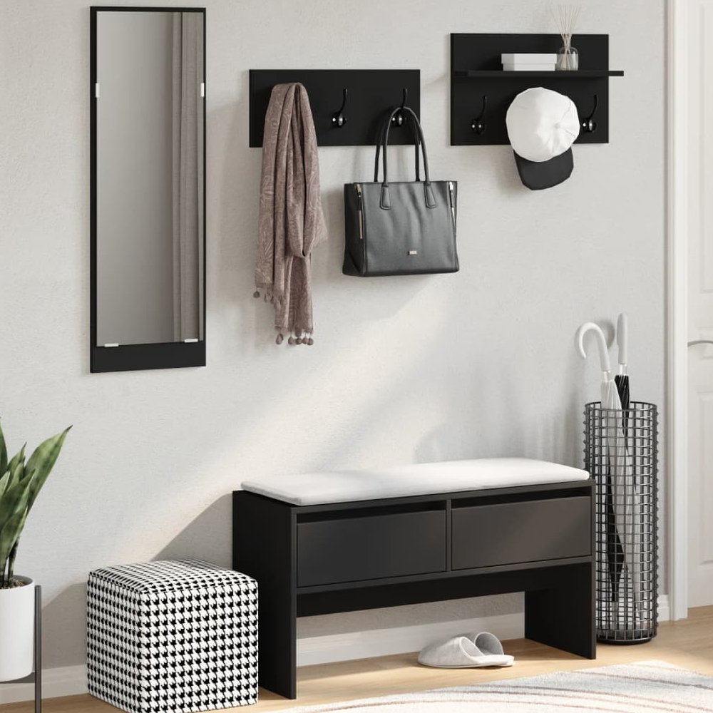 Read more about Hamel wooden 4 piece hallway furniture set in black