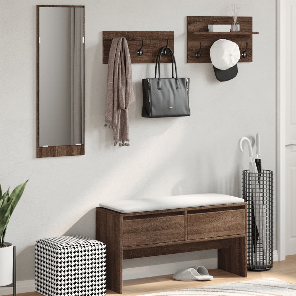Read more about Hamel wooden 4 piece hallway furniture set in brown oak