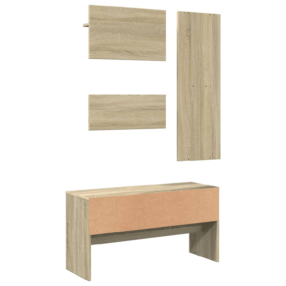 Hamel Wooden 4 Piece Hallway Furniture Set In Sonoma Oak