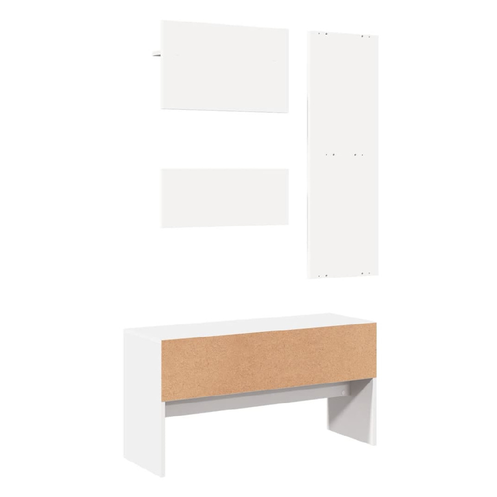 Hamel Wooden 4 Piece Hallway Furniture Set In White