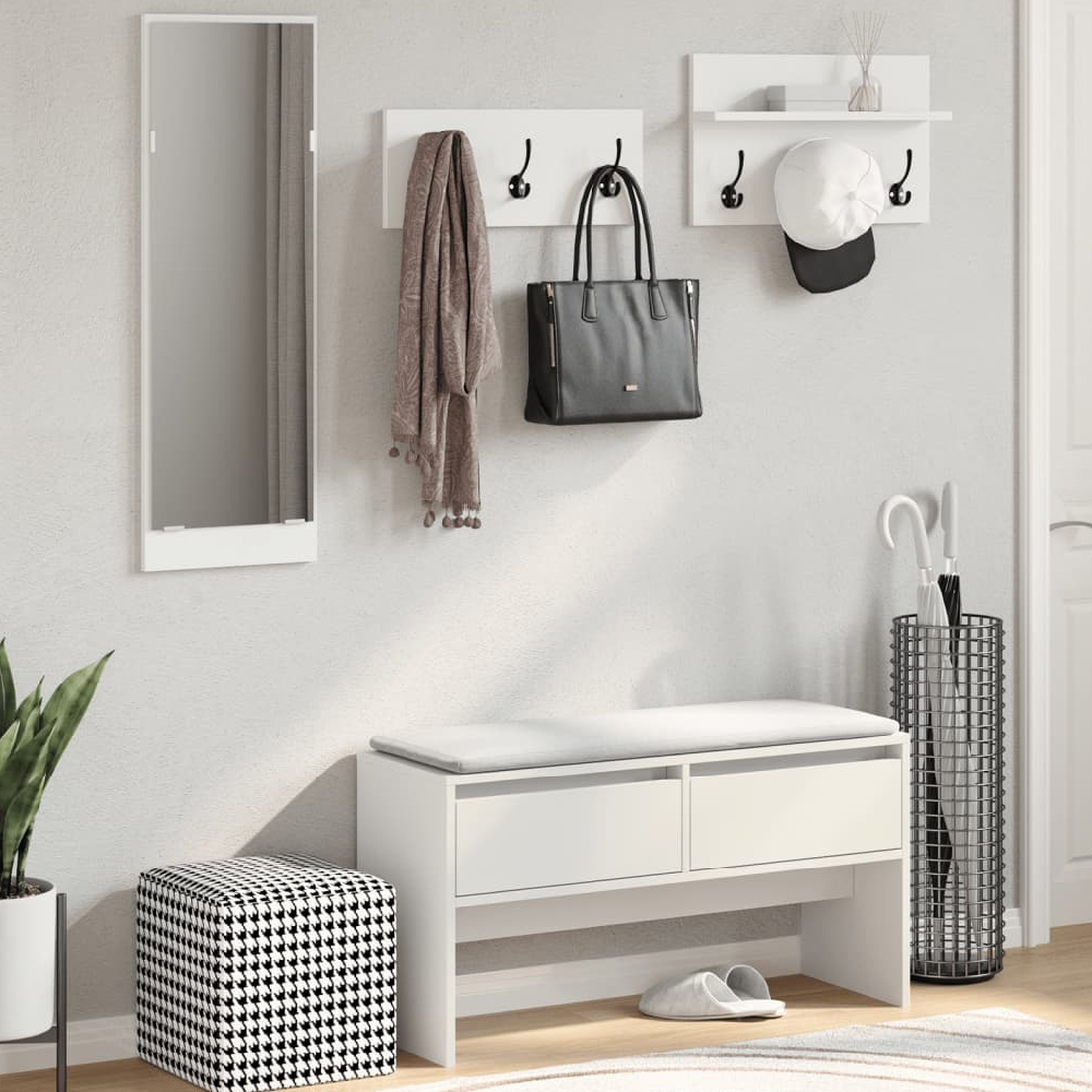 Read more about Hamel wooden 4 piece hallway furniture set in white