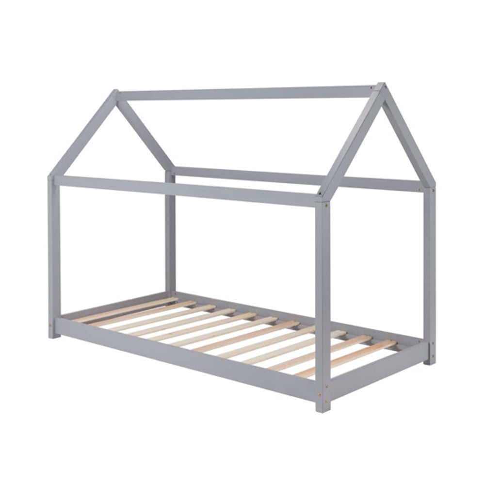 Hamel Wooden Single House Bed In Grey