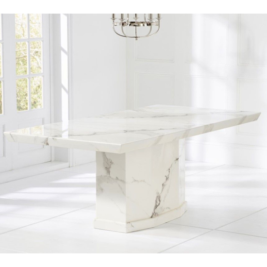 Hamlet 160cm High Gloss Marble Dining Table In White_2