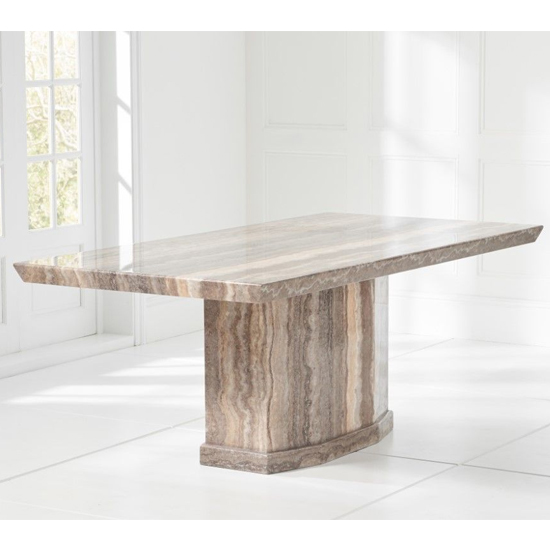 Hamlet 200cm High Gloss Marble Dining Table In Brown_2