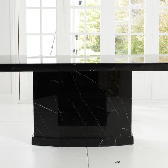Hamlet 200cm Marble Dining Table In Black With 8 Allie Chairs_3