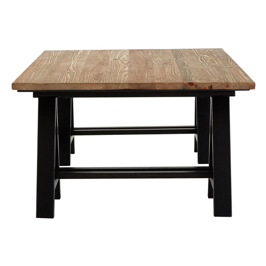 Hampro Wooden Coffee Table With Black Metal Legs In Natural Furniture in Fashion