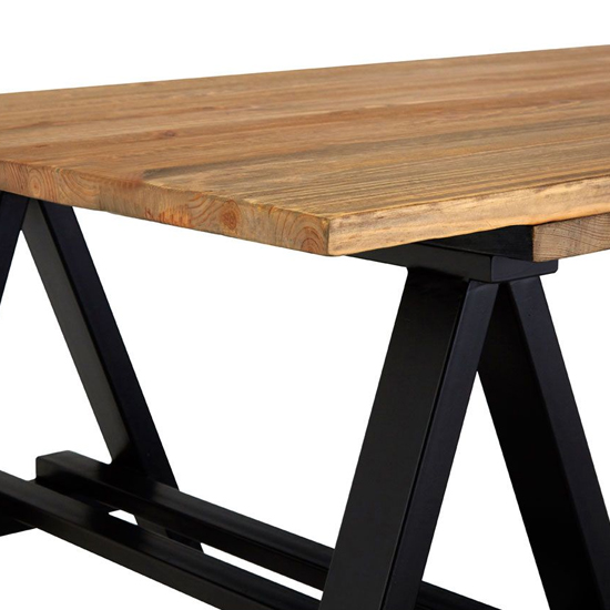 Hampro Wooden Coffee Table With Black Metal Legs In Natural Furniture in Fashion